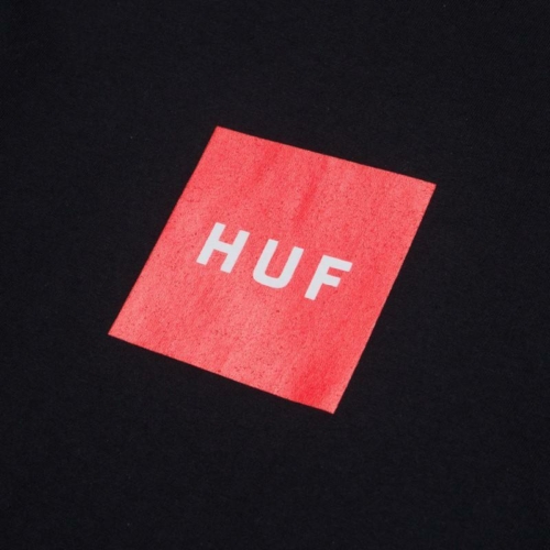 Huf Essentials Box Logo Ls Black T shirt Noir vue2