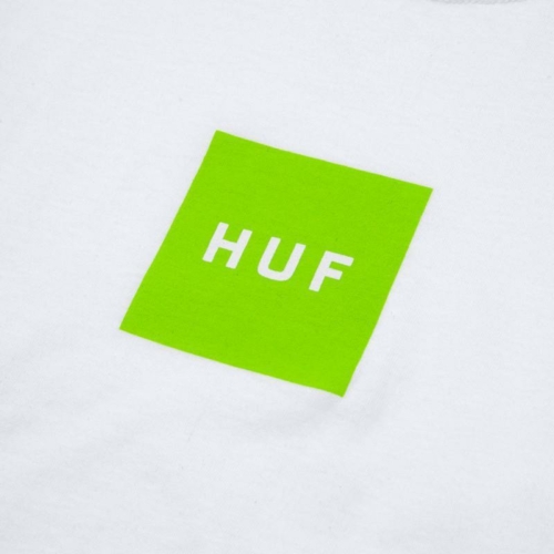 Huf Essentials Box Logo Ls White T shirt Blanc vue2