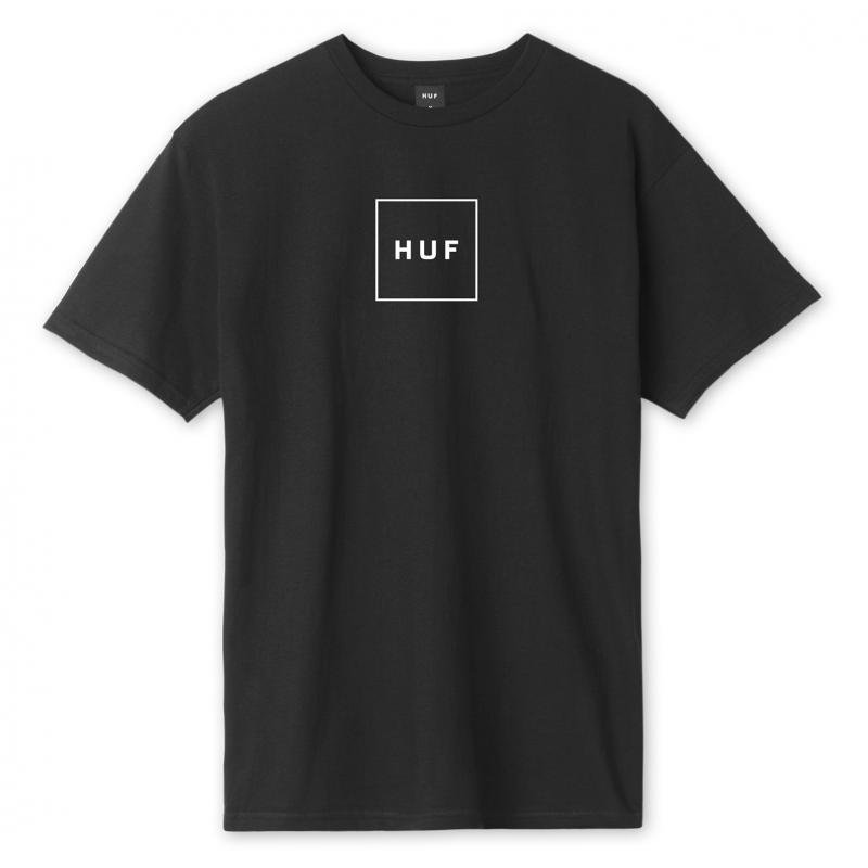 Huf Essentials Box Logo Ss Black T shirt Noir