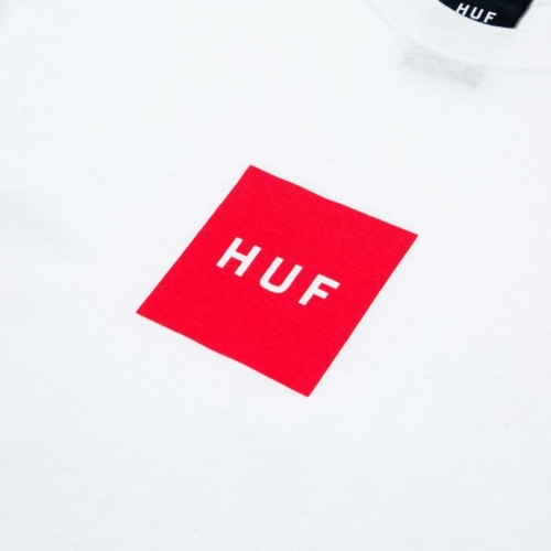 Huf Essentials Box Logo Ss White T shirt Blanc vue2