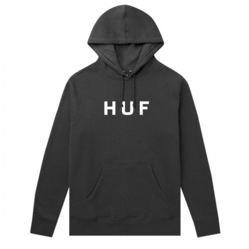 Huf Essentials Og Logo Hood Black Sweat a capuche Noir