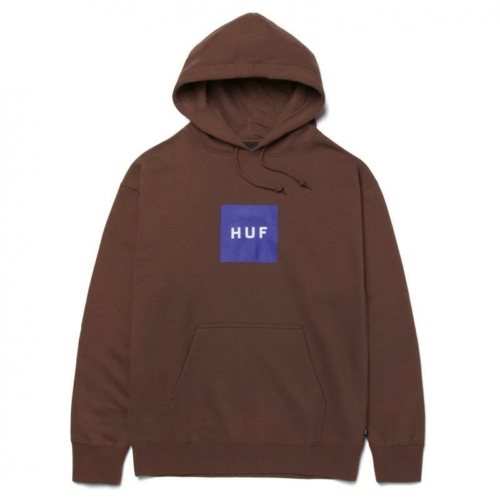 Huf Hood Essentials Box Logo Brown Sweat a capuche Marron