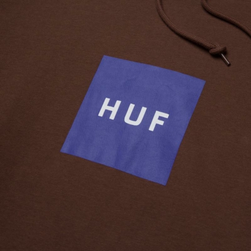 Huf Hood Essentials Box Logo Brown Sweat a capuche Marron vue2