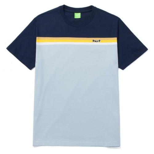 Huf Lido Stripe Knit Top Light Blue Ss T shirt Bleu
