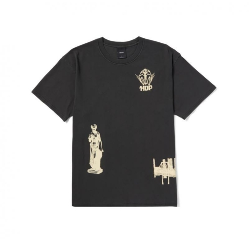 Huf Loosies Washed Ss Washed Black T shirt Noir
