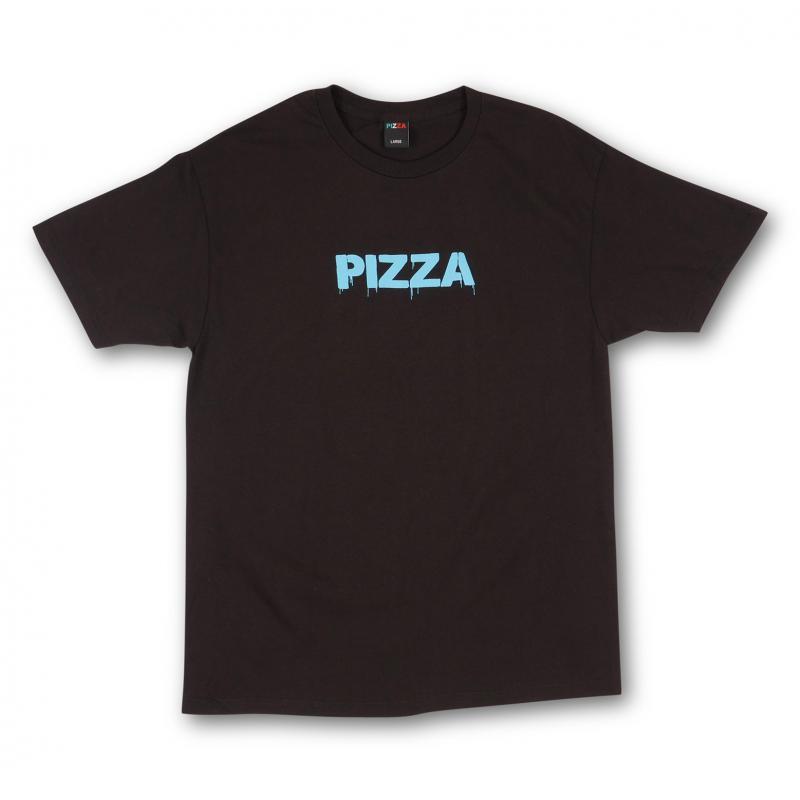 Pizza Stencil Black T shirt Noir
