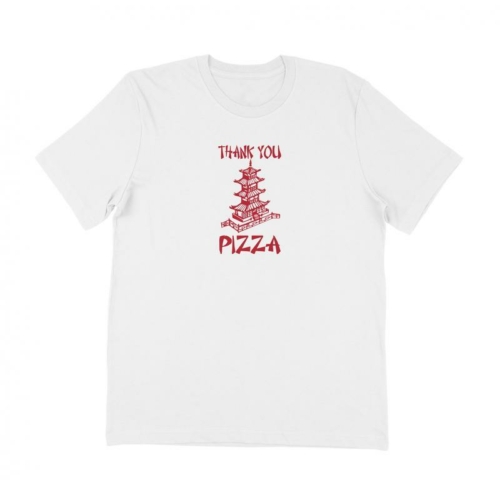 Pizza Thank You White T shirt Blanc