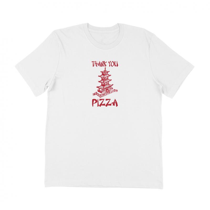 Pizza Thank You White T shirt Blanc
