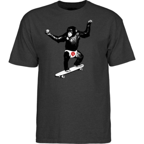 Powell Peralta Skate Chimp Charcoal Heather Ss T shirt Gris vue2
