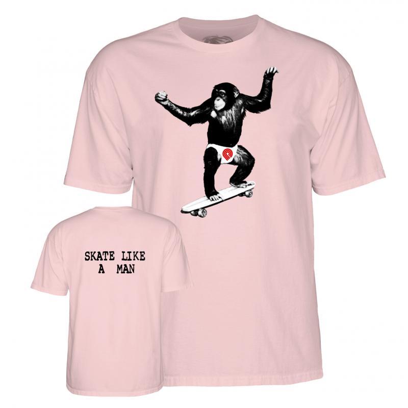 Powell Peralta Skate Chimp Light Pink Ss T shirt Rose