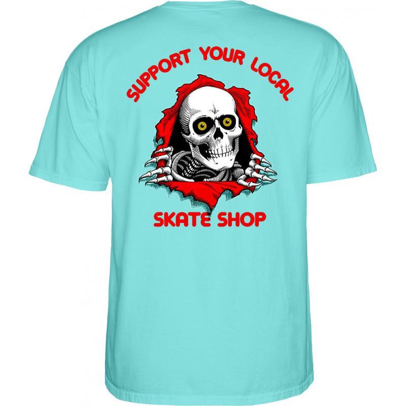 Powell Peralta Support Your Local Skate Shop Teal Ss T shirt Bleu vue2