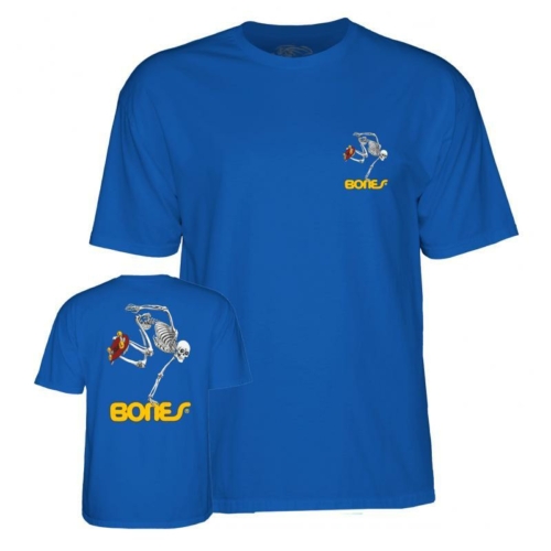 Powell Peralta Youth Skateboard Skeleton Royal Ss T shirt Bleu