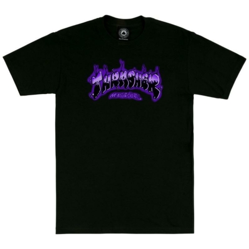 Thrasher Airbrush Black Purple T shirt Noir