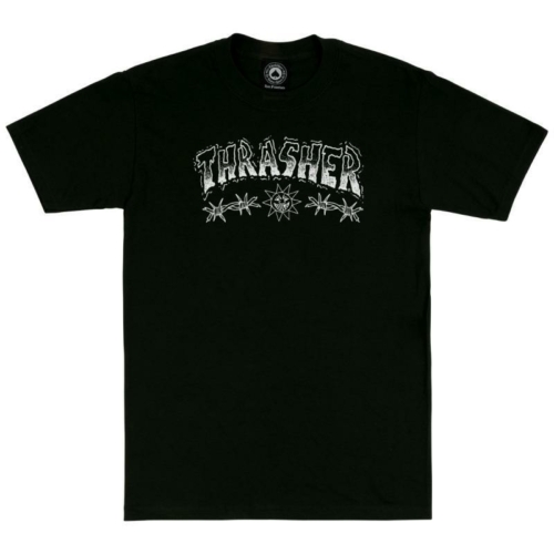 Thrasher Barbed Wire Black T shirt Noir