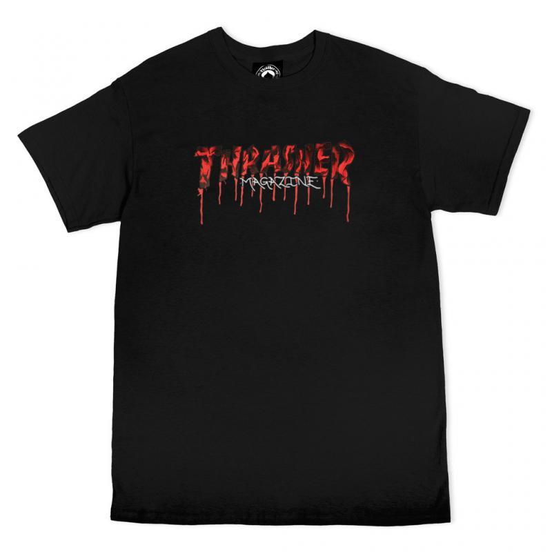 Thrasher Blood Drip Ss Black T shirt Noir