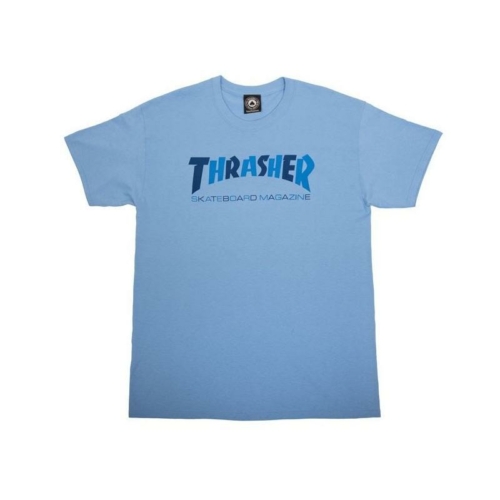 Thrasher Checkers Carolina Blue T shirt Bleu