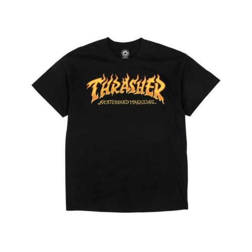 Thrasher Fire Logo Ss Black T shirt Noir