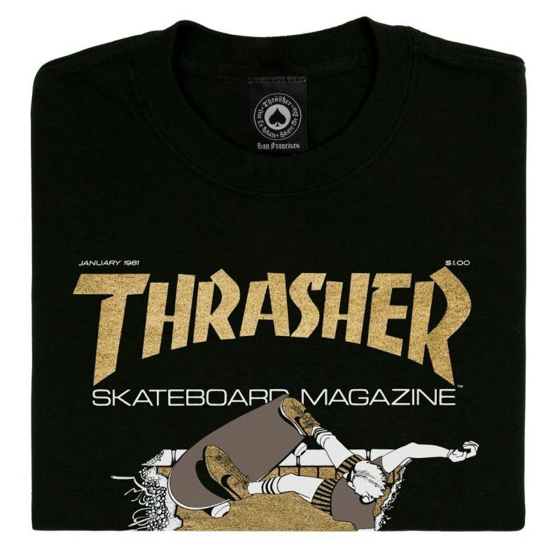 Thrasher First Cover Black Gold T shirt Noir vue2