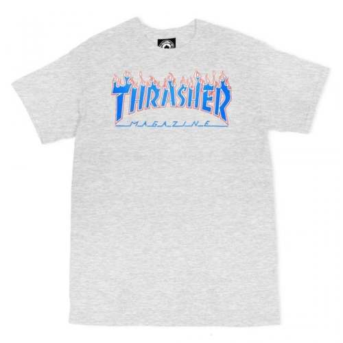Thrasher Flame Ash Grey T shirt Gris