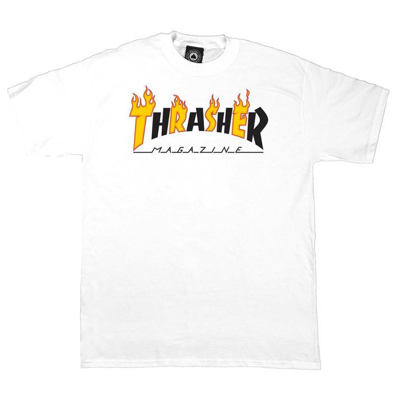 Thrasher Flame Mag White T shirt Blanc