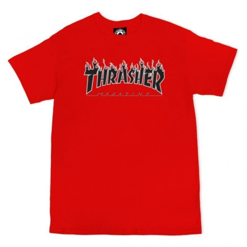 Thrasher Flame Red T shirt Rouge