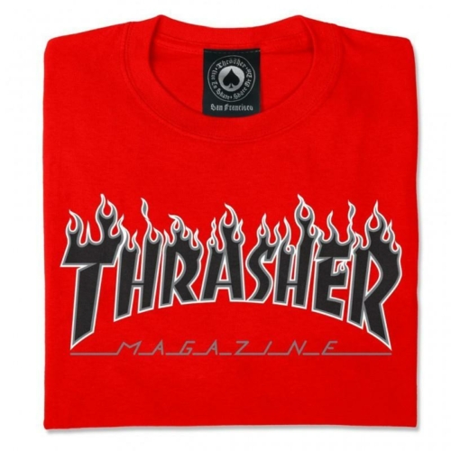 Thrasher Flame Red T shirt Rouge vue2