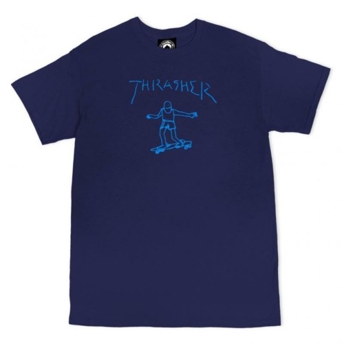 Thrasher Gonz Navy Light Blue T shirt Bleu vue2