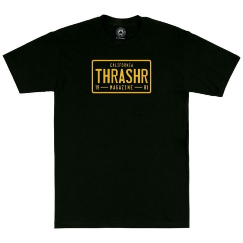 Thrasher License Plate Black T shirt Noir