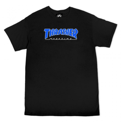 Thrasher Outline Black Blue T shirt Noir