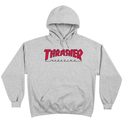 Thrasher Outlined Hood Lt Steel Red Sweat a capuche Rouge