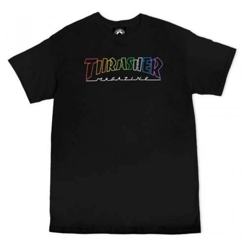 Thrasher Outlined Rainbow Mag Black T shirt Noir