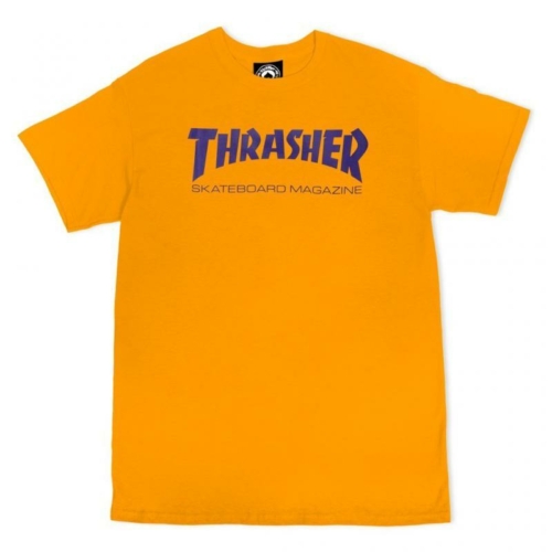 Thrasher Skate Mag Gold Purple T shirt Jaune