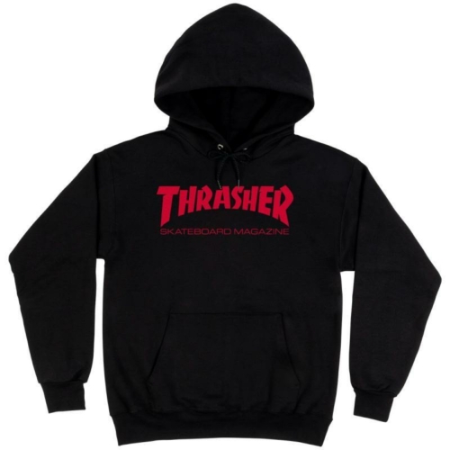 Thrasher Skate Mag Hood Black Red Sweat a capuche Noir