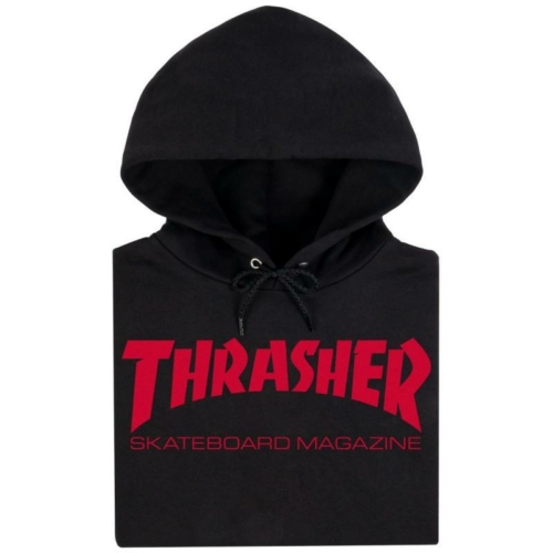 Thrasher Skate Mag Hood Black Red Sweat a capuche Noir vue2