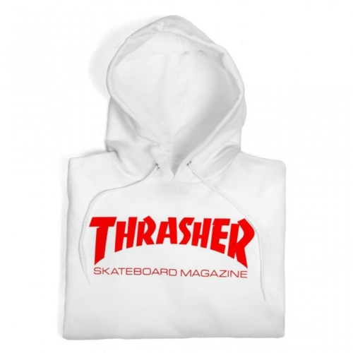 Thrasher Skate Mag Hood White Red Sweat a capuche Blanc vue2