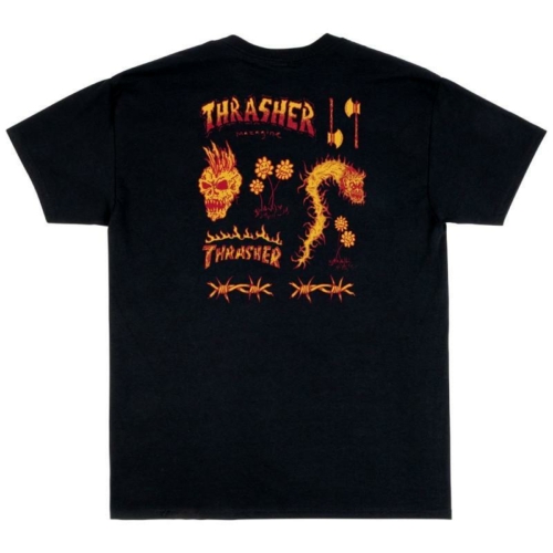 Thrasher Sketch Black T shirt Noir vue2