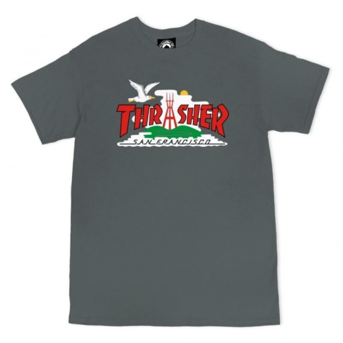 Thrasher The City Charcoal T shirt Gris vue2