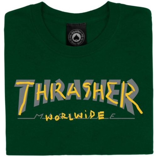Thrasher Trademark Forest Green T shirt Vert vue2