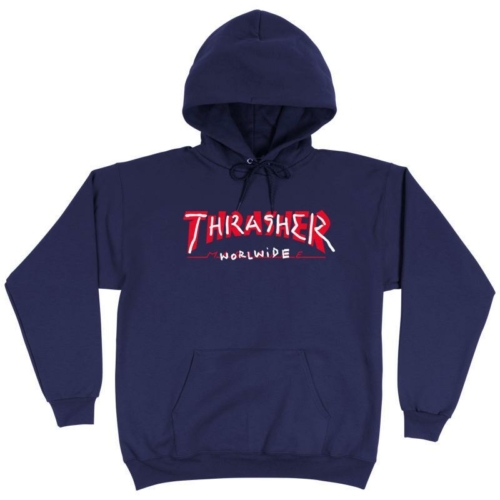 Thrasher Trademark Hood Navy Sweat a capuche Bleu