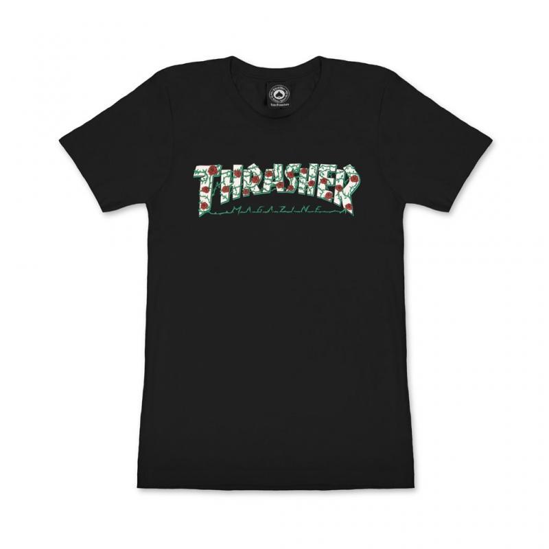 Thrasher Roses Logo Black | T-shirt Femme Noir