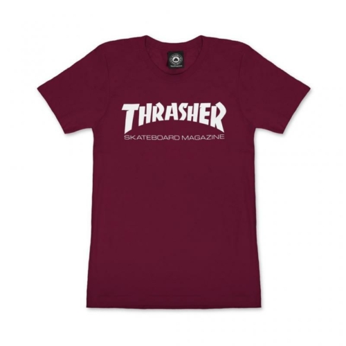Thrasher Wo Skate Mag Maroon T shirt Rouge