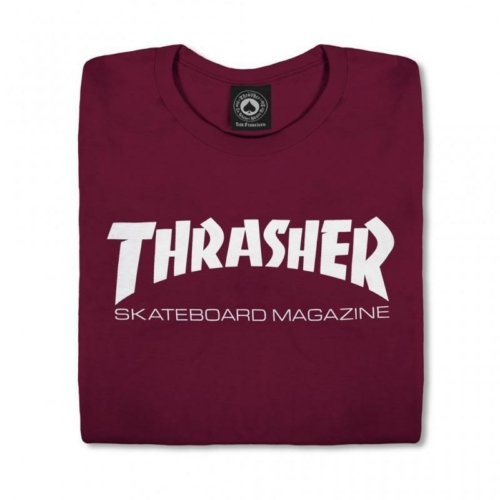 Thrasher Wo Skate Mag Maroon T shirt Rouge vue2