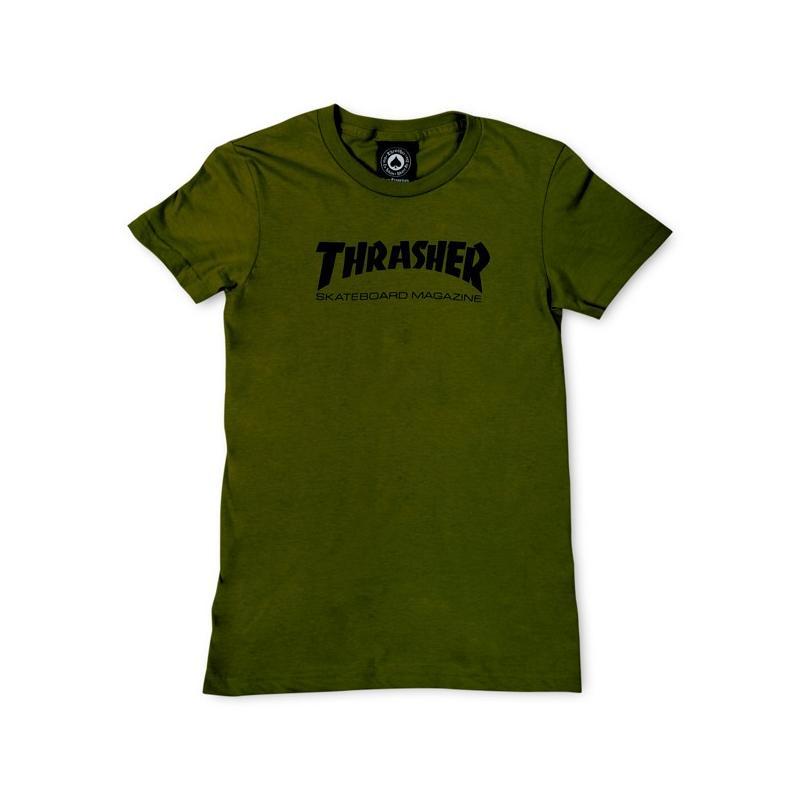 Thrasher Wo Skate Mag Olive T shirt Vert