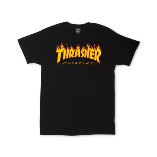 Thrasher Youth Flame Black T shirt Noir
