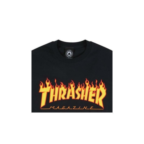 Thrasher Youth Flame Black T shirt Noir vue2