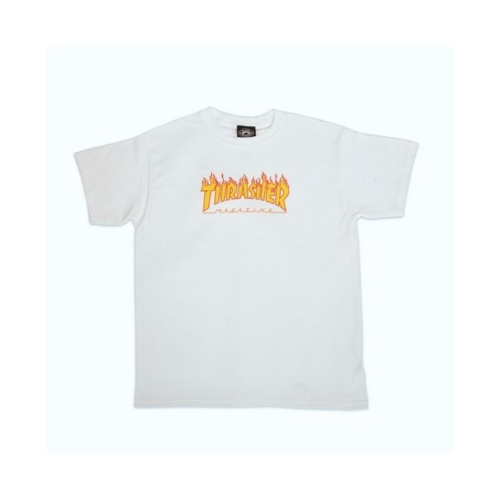 Thrasher Youth Flame White T shirt Blanc
