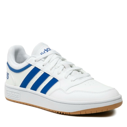 Adidas Hoops 3 0 Blanc White Blue Chaussures Homme vue2