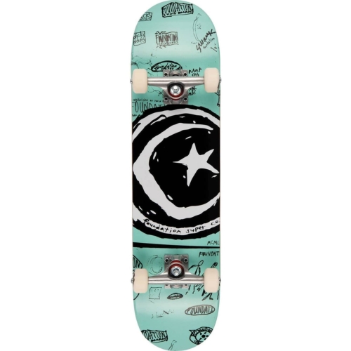 Foundation Star and Moon Doodle Skateboard complet 7 75