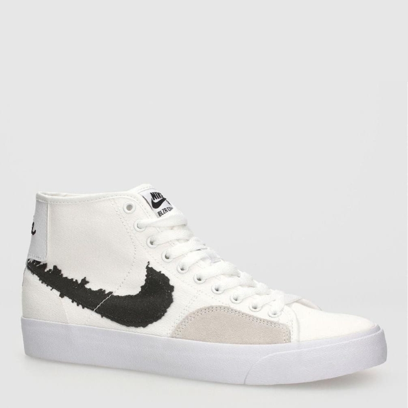 Nike Sb SB Blazer Court Mid Premium White Black White Chaussures de skate Femmes et Hommes