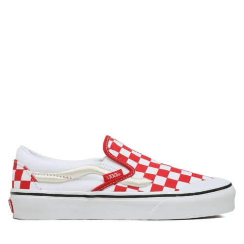 Vans Classic Slip On 138 Rouge Red Checkerboard Chaussures Homme